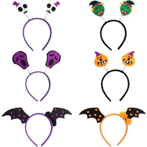 6 Colors Children Cute Christmas Halloween Hair Hoop Pumkin Witch Ghost Masquerade Cosplay Headbands Festival Party Supply