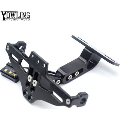 Motorcycle Accessories CNC Rear License Plate Mount Holder with LED Light For BMW F R K 650 700 800 1200 1300 GS R RS Adventure