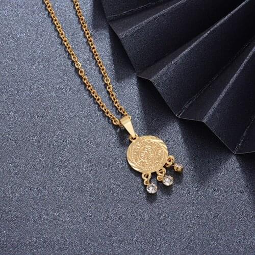 Arab Coin women gold color necklaces pendant chain Giving girl Friend gifts Party wear Jewelry