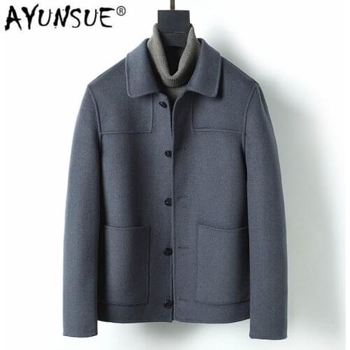 AYUNSUE 2020 Wool Coat Men Autumn Winter Woolen Coat Down Jacket Korean Overcoat Coats Men Abrigo Hombre MC19D054 KJ4290