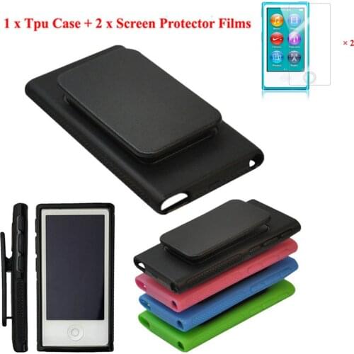 Running Camel New For iPod Nano 7 7G 7th Belt Clip TPU Rubber Gel Soft Skin Case Cover + 2pcs Screen Protective Films For Nano 7