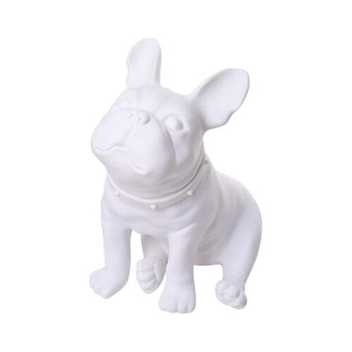 White Plastic French Bulldog Dog Mannequin With Revolved Head For Display