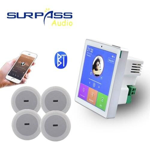 Wireless Bluetooth Wall Amplifier Smart Home Audio 2/4 Channel Mini Digital Music System Amplificador 86 Type for Hotel Bathroom