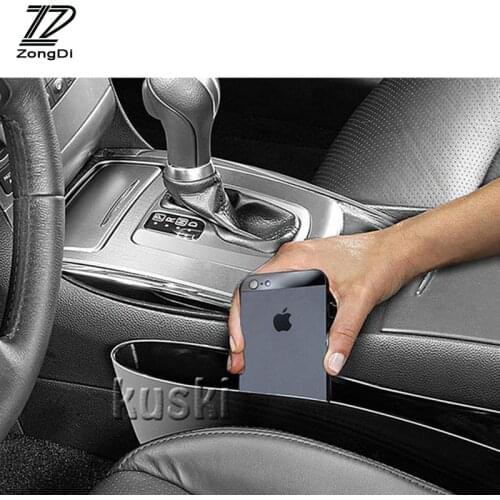 ZD 2pcs Car Styling Seat Gap Pocket Box Seat Covers for Citroen C4 C5 Hyundai Solaris I30 VW Polo T5 Ford Fiesta Fusion Mustang