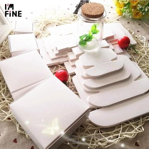 Black white Natural Brown Kraft Paper box small jewelry Gift Packaging Box Carton Paperboard Wed DIY soap Packing Box 20 Sizes