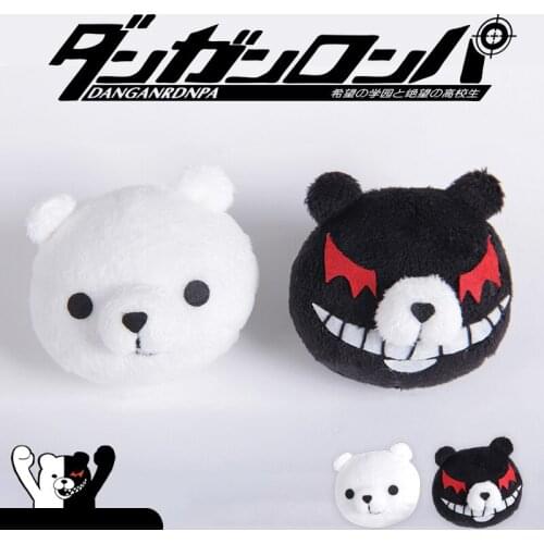 Danganronpa Monokuma Accessories Headwear One Pair Junko Enoshima Cosplay White Black Headwears Girls Women Hair Clip