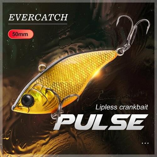 Evercatch pulse 50mm/14.5g lipless crankbait sinking vibration minnow rattlin wobblers artificial hard bait for bass perch pike