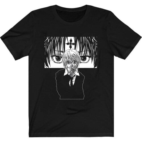 Anime Hunter x Hunter T-Shirt Men Cotton T Shirt Anime HxH Kurapika Clothes Tops Tees Camiseta Camiseta