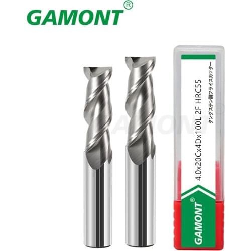 GAMONT Milling Cutter HRC55 Aluminum Tungsten Steel Tool 2 Blade Endmills Top Hardness Milling Machine Cutters For Metal