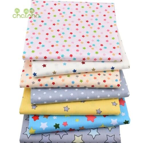 Chainho Star Print Twill Cotton Fabric For DIY Quilting Sewing/Tissue Of Baby&Children/Sheet,Pillow,Cushion,Curtain Material