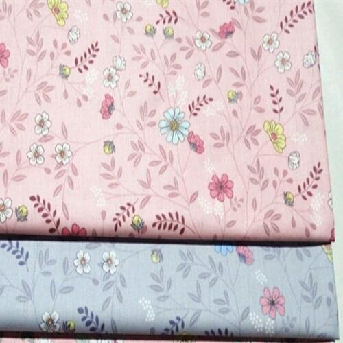 Graceful Pink & Grey Colorful Blooming Sunflower Printed 100% Cotton Fabric For DIY Sewing Bag Dress Cloth Quilting Home Decorat