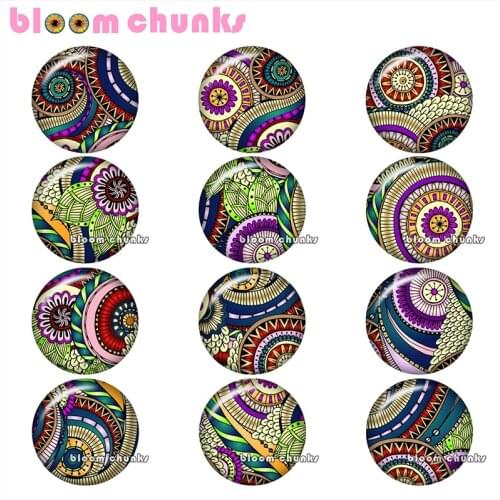 Pretty Retro pattern BohemiaRound glass cabochon jewelry flat back Making findings 12mm/18mm/20mm/25mm A8045