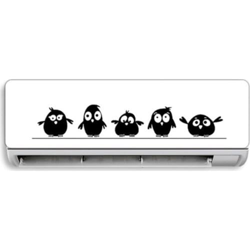 Creative Air Conditioning Wall Sticker Cute Bird Stickers Personality Wall Sticker For Living Room Bedroom Glass Home Decor
