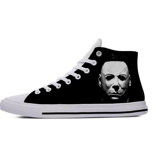 Halloween Horror Michael Myers Cool Fashion Casual Canvas Shoes High Top Lightweight Breathable 3D Printed Men women Sneakers