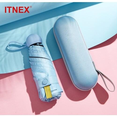 Mini Capsule Umbrella Windproof anti-UV Protection Folding Umbrella Portable Travel Rain Women Umbrella Pocket Children Umbrella