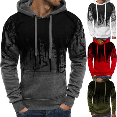 Mens Long Sleeve Warm Hoodie Pullover Autumn Winter Hoody Casual Sweatshirt Jumper Jacket Coat Top Clothes