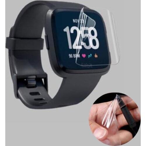 2pcs Soft TPU Clear Protective Film Guard For Fitbit Versa / Versa Lite Smart Watch Full Screen Protector Cover (Not Glass)