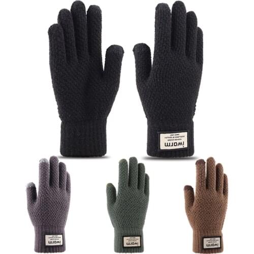 Unisex Winter Knitted Gloves Touch Screen Warm Cycling Bicycle Bike Ski Outdoor Camping Motorcycle Gloves Sports Full Finger