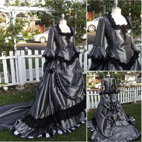 Custom-madeOn sale R-080 19 century Victorian Gothic Lolita/Civil War Southern Belle Ball Halloween dresses Sz US 6-26 XS-6XL
