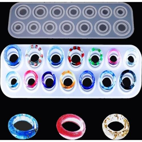 Flat Rings Mould Collection Handmade Jewelry Tools DIY Jewelry Making Ring Silicone Molds For Resin Crystal Epoxy Resin Molds
