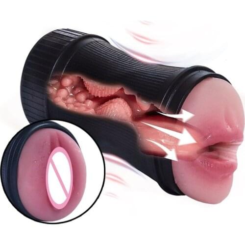 Sex toys Realistic Vagina Oral Mouth Aircraft Pussy Adult Sex Toys for Men Deep Throat Male Masturbator Cup Blow job Erotic