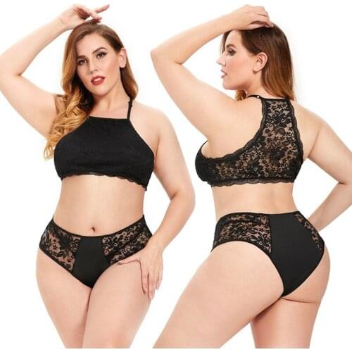 Sexy Lingerie Set Large Size Lace Pajamas Split Lenceria Para Mujer Q405