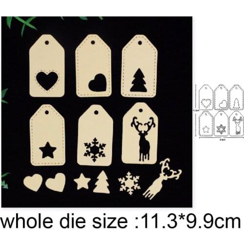 Craft dies Christmas Labels Frame Metal Cutting Dies Stencils Dies for DIY Scrapbooking dies Album Paper Cards Embossing Die Cut
