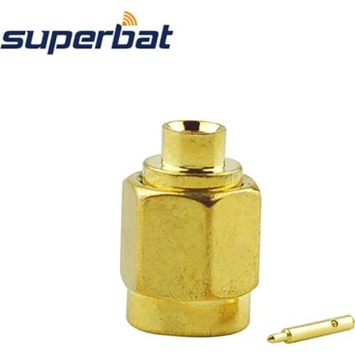 Superbat SSMA Solder Plug pin RF Coaxial Connector for RG405,Semi-rigid Cable .086