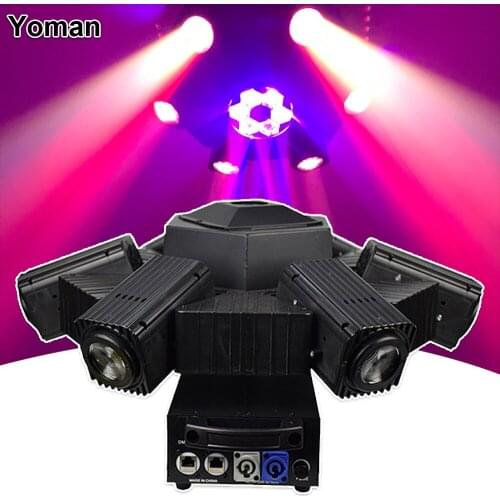 LED DJ Six Heads 6X30W Beam Moving Head Light 10X6W Bee Eyes Rotation Strobe Wash Effect Light Disco Stage Bar Party DMX512
