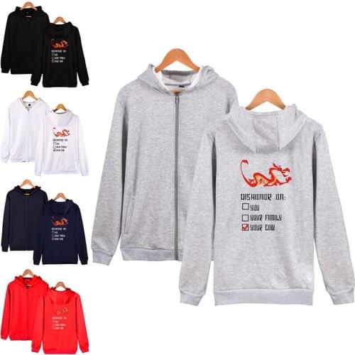 Mulan Funny Dragon Hoodie Fashion Zipper Men Women Hoodies Jackets Casual Hip Hop Long Sleeve Zip Up Hooded Sweatshirts Tops 4XL