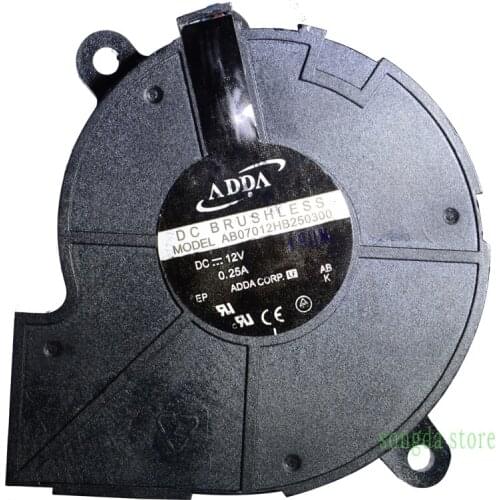 ADDA AB07012HB250300 7cm 7025 DC 12V 0.25A 3-pin 3-Lines Projector blower turbine cooling fan