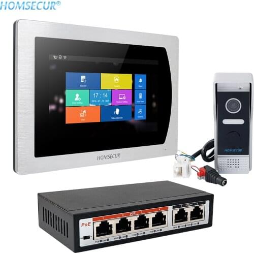HOMSECUR 7" PoE IP Cat5 Video Door Entry Security Intercom With Motion Detection BC031IP-B+BM717IP-S