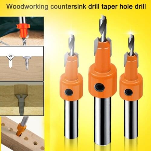 8mm Shank High Speed Steel Woodworking Countersunk Head Drill Carbide Head Screw Extractor Disassembly Wood Milling Cutter