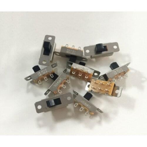 10pcs SS-22L05 8mm Knob Height On Off 2 Position 2P2T 6 Pins PCB Panel Slide Switch 6A/125V 3A/250V AC Car Refrigerator Cleaner