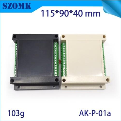 10 pcs/lot Black plastic din rail junction box for electronic terminal block project case din rail connectors szomk housing case