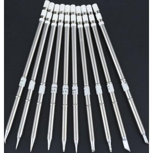 10pcs T12 Solder Iron Tip fit For HAKKO FX-950, FX-951, FX-952, FM-202, FM-203, FM-204, FM206, FM2028 Soldering Rework Station