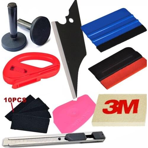 10 in1 Car Wrap Application Tool 3M Blue Squeegee + Magnet + 3M Wool Squeegee