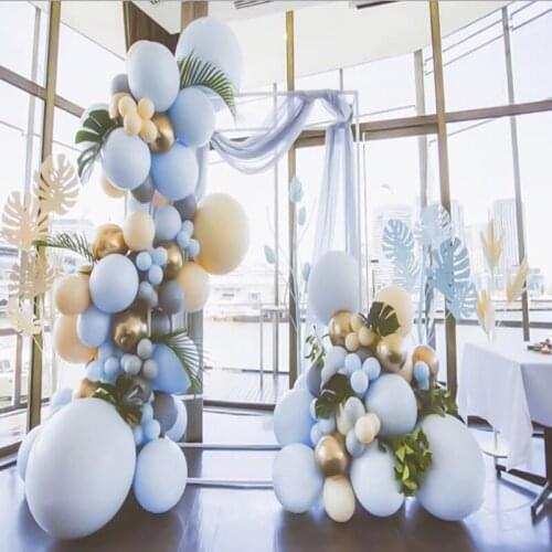 158pcs/set Blue Gray Balloon Garland Arch Combination Set Birthday Party Decoration Background Wedding Engagement Arrangement