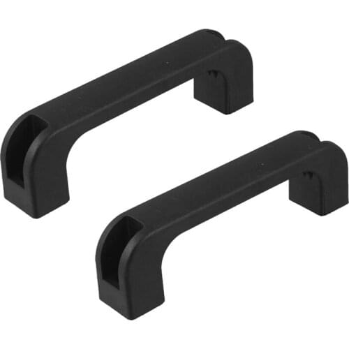 2 PCS D Shape Plastic Furniture Pull Handle Black