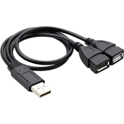 2 PCS USB Splitter USB 2.0 Y Splitter Charger Cable 1 Male to 2 Female Power Cord Extension Hub Adapter 35cm/13.78in