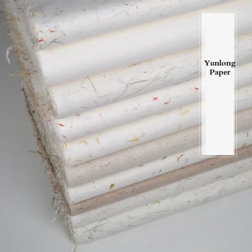 20 Sheet Calligraphy Xuan Papers Yun Long Rijstpapier Half-Ripe Fiber Rice Paper Carta Di Riso with Pattern Paper Craft Supplies