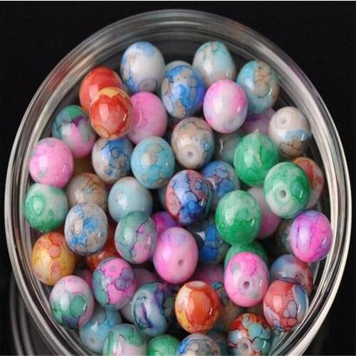 30pcs Colorful Round Loose Glass Spacer Bead 6mm 8mm 10mm 12mm Wholesale