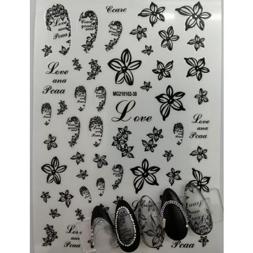 3D Nail Decal Design Flower DIY Tips Nail Art Decoration Packaging Self-adhesive Transfer Decal Slider