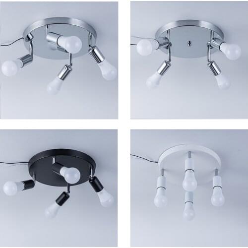 4 Heads Rotatable Adjustable Led Ceiling Light Lamp Base Corridor Lamp Modern Living Room Bedroom Kitchen Lighting Holder E27