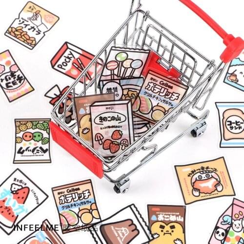 40Pcs/Set Food Series stickers Set Kawaii Cartoon Diary Album Stationery Sticker aesthetic Decorative collage diy planner Album