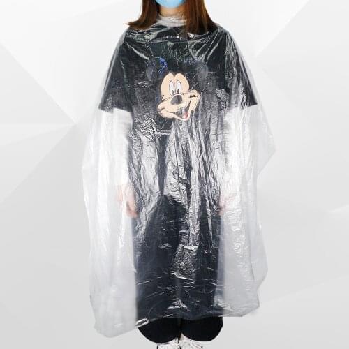 50/100 Pcs Disposable Hairdressing Capes Cutting Hair Dying PE Waterproof Apron Barber Hair Cape Transparent Hairdressing Cloth