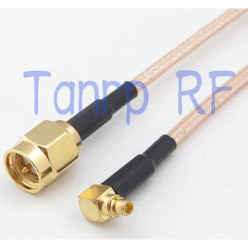 6in MMCX male plug right angle to SMA male plug RF adapter connector 15CM Pigtail coaxial jumper cable RG316 extension cord