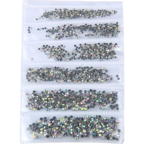 6 Sizes ss3-ss10 1440PCS Rhinestones New Mixed Nail Art Decoration Hotfix Flatback Glass Stones Shiny Gems DIY Craft