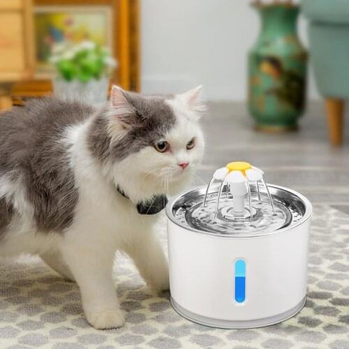 Automatic Cat Dog Electric Pet Drinking Fountain with LED Pet Bowl Drinking Water Dispenser Drink Filter 2.4L Capacity
