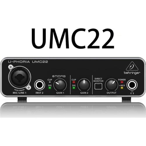 Behringer UM2 audio interface soud card audio recording equipment Guitar Recording External USB for Celebrity Live Broadcast
